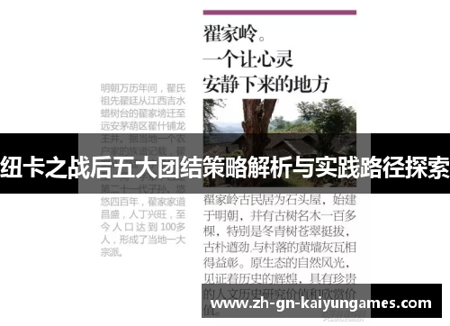 纽卡之战后五大团结策略解析与实践路径探索