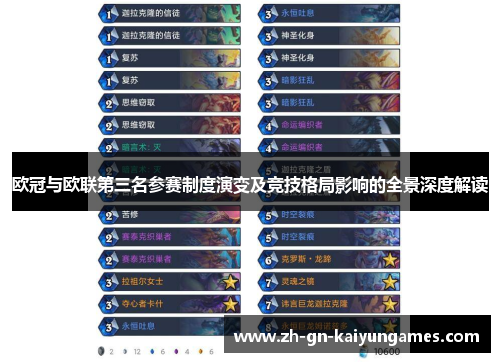 欧冠与欧联第三名参赛制度演变及竞技格局影响的全景深度解读